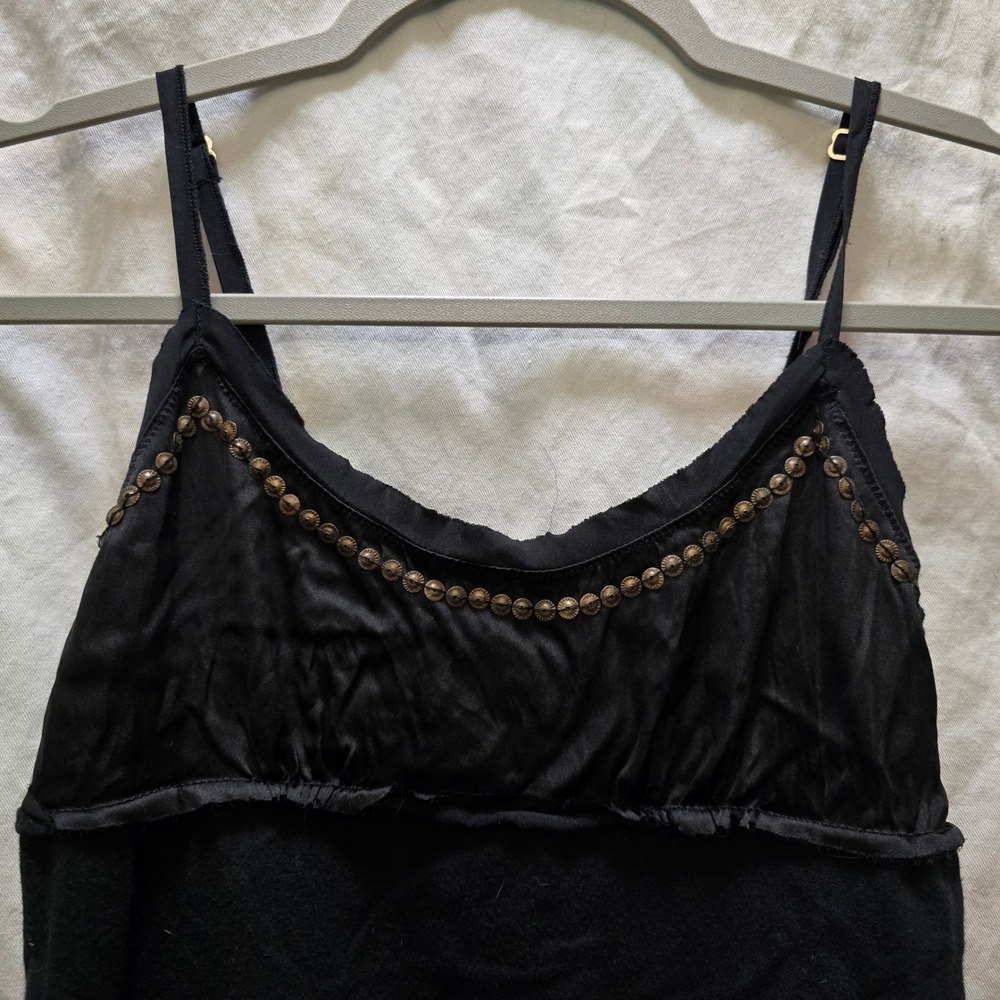 A Common Thread Black Beaded Camisole Tank Top Size Small Boho Hippie - Picture 2 of 7